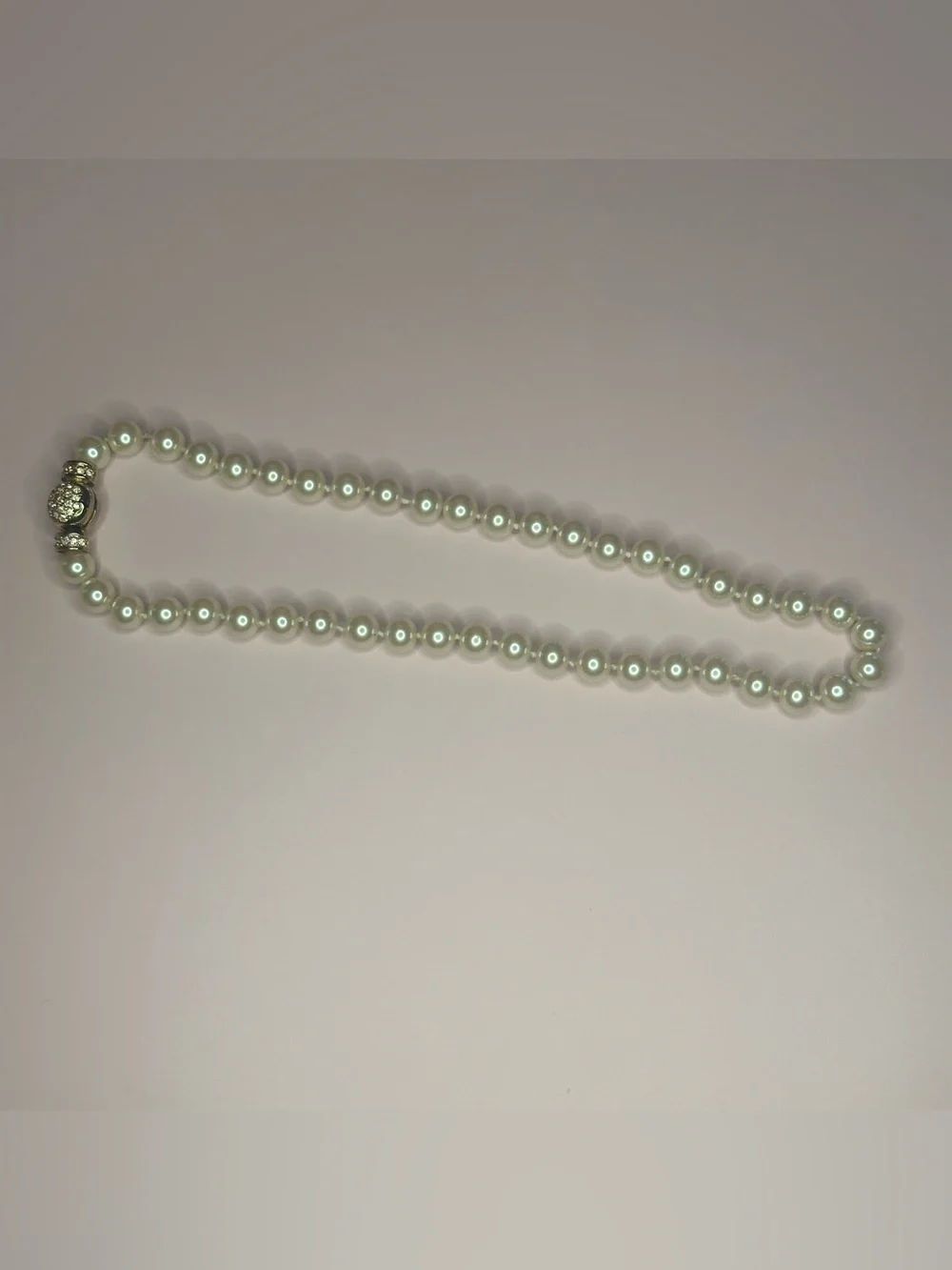 Vintage Estate 1980s RAU KLIKIT Pearl Necklace – Cream Glass Pearls